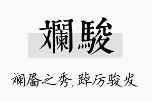 斓骏名字的寓意及含义