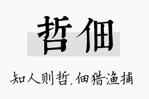 哲佃名字的寓意及含义