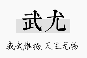 武尤名字的寓意及含义