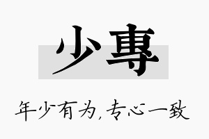 少专名字的寓意及含义