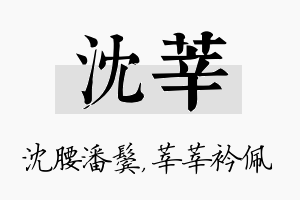 沈莘名字的寓意及含义