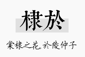 棣於名字的寓意及含义