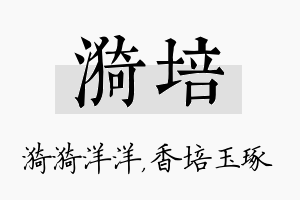 漪培名字的寓意及含义