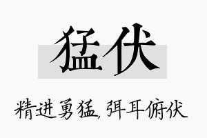 猛伏名字的寓意及含义