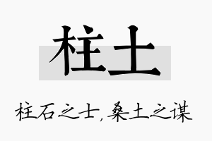 柱土名字的寓意及含义