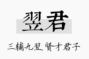 翌君名字的寓意及含义