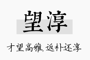 望淳名字的寓意及含义