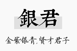 银君名字的寓意及含义