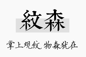 纹森名字的寓意及含义