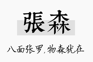 张森名字的寓意及含义