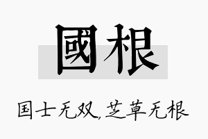 国根名字的寓意及含义