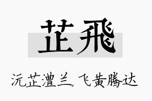 芷飞名字的寓意及含义