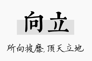 向立名字的寓意及含义