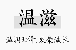 温滋名字的寓意及含义