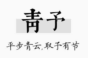 青予名字的寓意及含义