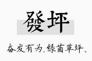 发坪名字的寓意及含义