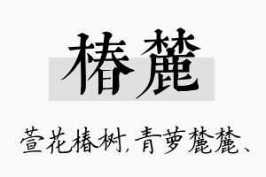 椿麓名字的寓意及含义