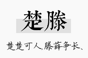 楚滕名字的寓意及含义