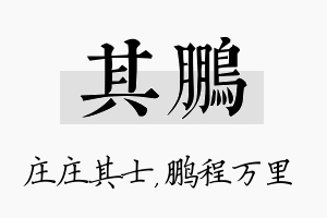 其鹏名字的寓意及含义