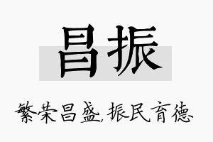 昌振名字的寓意及含义