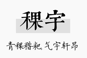 稞宇名字的寓意及含义