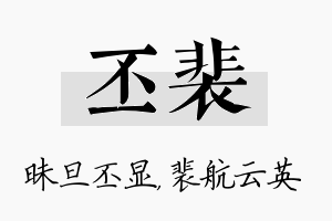 丕裴名字的寓意及含义