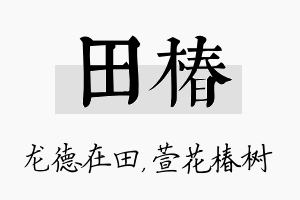 田椿名字的寓意及含义