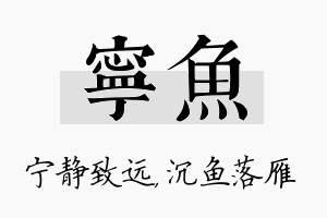 宁鱼名字的寓意及含义