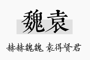 魏袁名字的寓意及含义