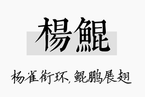 杨鲲名字的寓意及含义