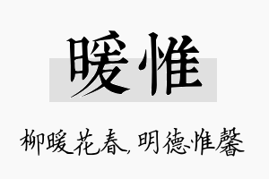 暖惟名字的寓意及含义