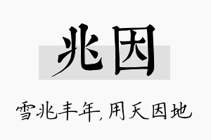 兆因名字的寓意及含义