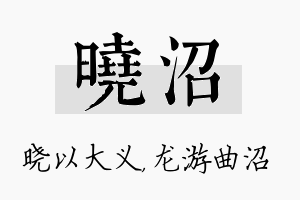 晓沼名字的寓意及含义