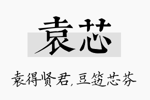 袁芯名字的寓意及含义