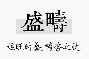 盛畴名字的寓意及含义