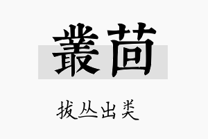 丛茴名字的寓意及含义