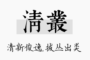 清丛名字的寓意及含义