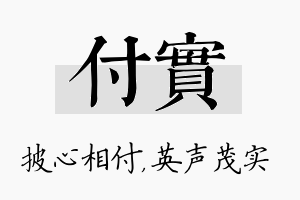 付实名字的寓意及含义