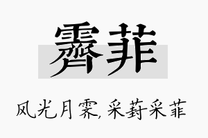 霁菲名字的寓意及含义