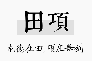 田项名字的寓意及含义