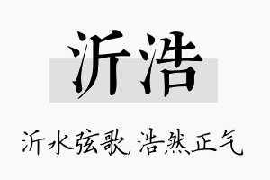 沂浩名字的寓意及含义