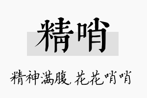 精哨名字的寓意及含义