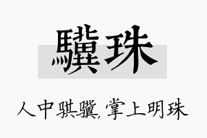 骥珠名字的寓意及含义