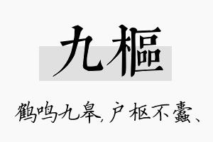 九枢名字的寓意及含义