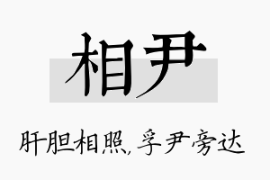 相尹名字的寓意及含义