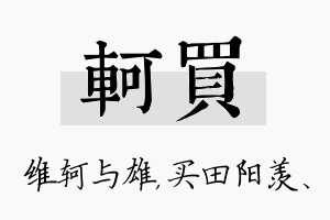 轲买名字的寓意及含义