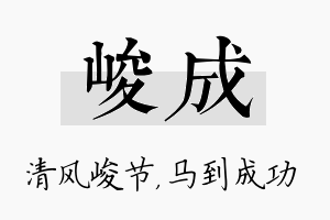 峻成名字的寓意及含义