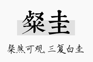 粲圭名字的寓意及含义