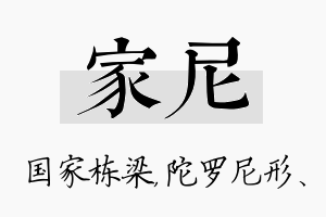 家尼名字的寓意及含义