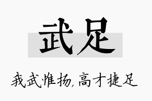 武足名字的寓意及含义